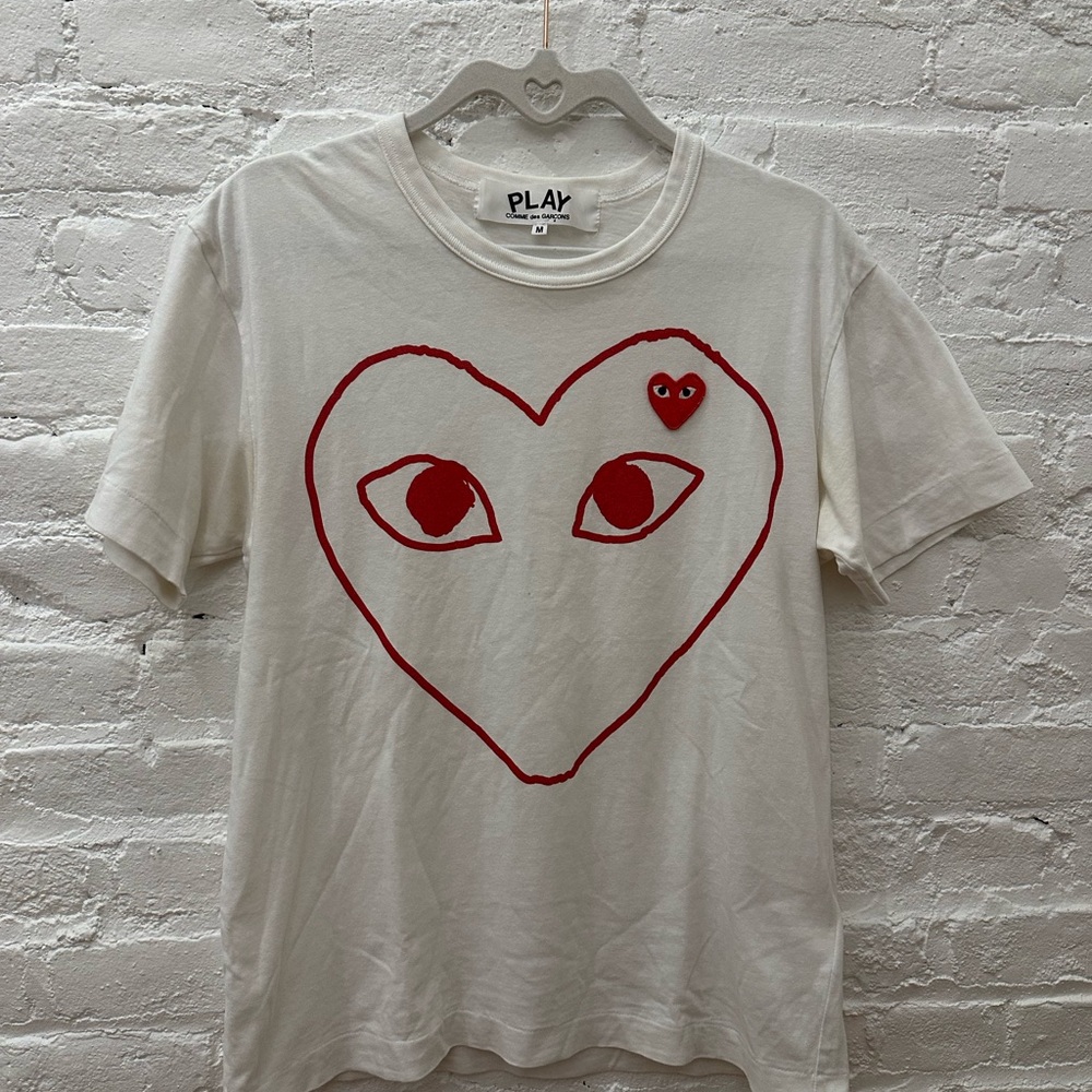 Comme des Garcons Heart Eyes T-Shirt - White and Red